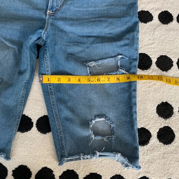 Wrangler Y2K Distressed Denim Jorts Cut-Off Bermuda Jean Shorts - Picture 14 of 16